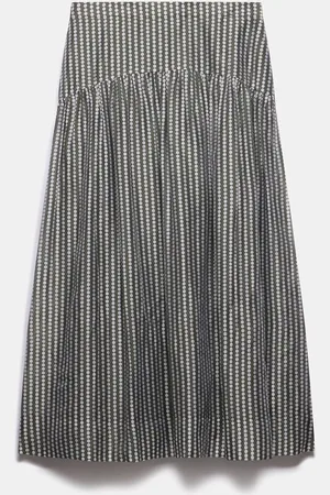 mint&berry Khaki Spot Print Midi Skirt44