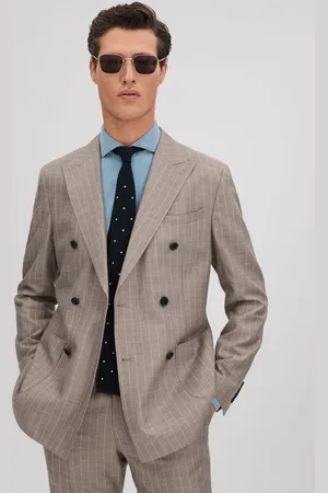 Reiss Epsom Slim Fit Wool-Silk-Linen Double Breasted Blazer42