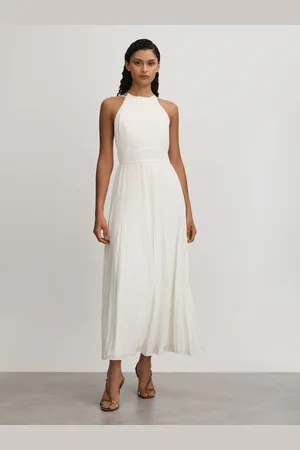 AMUR Plisse Halter Neck Maxi Dress40