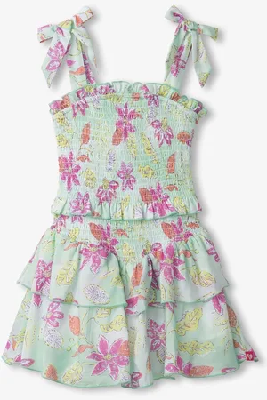 Hatley Green Distressed Floral Smocked Angel Dress128134 cm