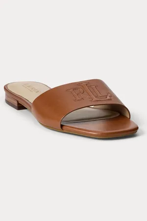 Ralph Lauren Everley Logo Nappa Leather Slide SandalsEU 42 (UK 8)