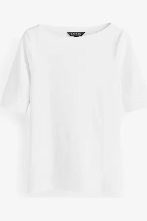 Ralph Lauren Judy Stretch Cotton Boatneck TopS