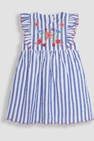 JoJo Maman Bébé Appliqué Seersucker Summer Dress104110 cm