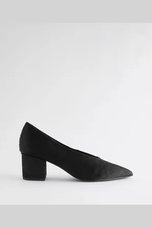 Next Forever Comfort Leather Point Toe Low Block HeelsEU 43 (UK 9)