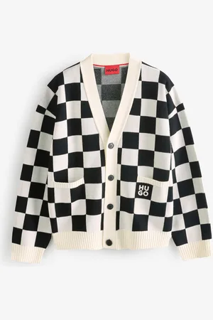 HUGO BOSS Checked Pattern Oversized Fit CardiganXL