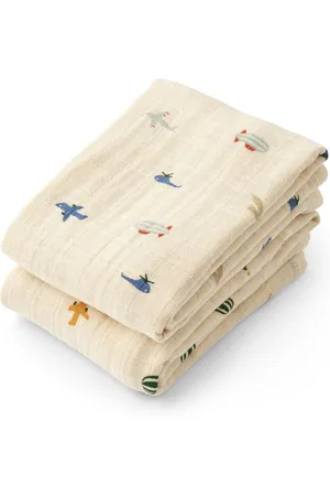 Liewood Blue Lewis 100% Organic Cotton Muslins Cloths 2 PackJeden