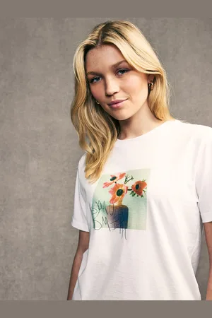 Paul Smith Floral Graphic 100% Organic Cotton White T-ShirtS