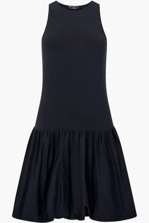 French Connection 100% Cotton Phoebe Jersey Mix Bubble Hem Mini DressS