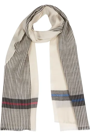 PURE LUXURIES LONDON White Pixel Cashmere & Merino Wool ScarfJeden