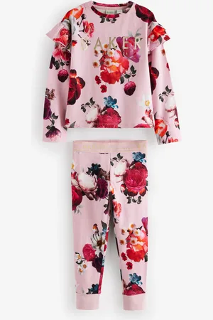 Ted Baker Różowa piżama w kwiaty z falbankami na ramionach 11 lat (146 cm)