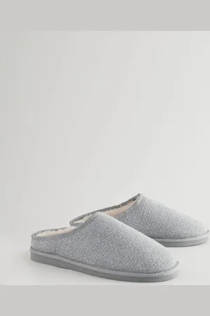 Next Faux Fur Lined Textured Mule SlippersEU 43 (UK 9)