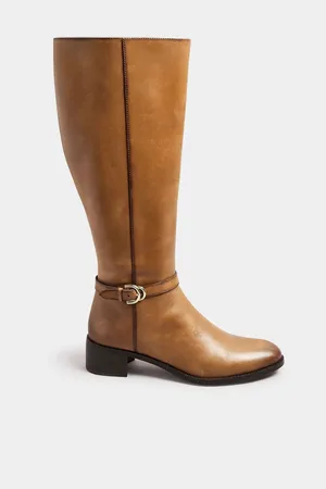 Long Tall Sally Knee High Block Heel Leather BootsEU 45 (UK 11)