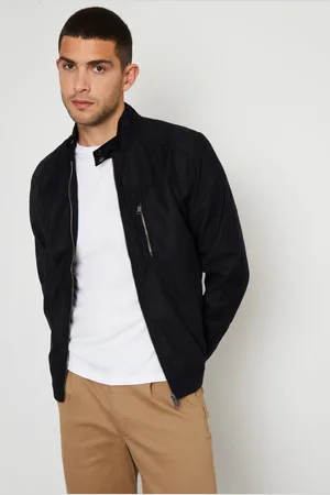 Threadbare Faux Fur Suede Racer JacketL