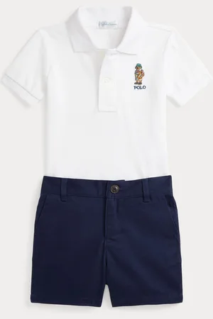 Ralph Lauren Baby Boys Polo Bear 100% Cotton Polo Shirt and Shorts Set6268 cm