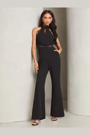 Lipsy London Kombinezon z koronkową wstawką i dekoltem halter 44