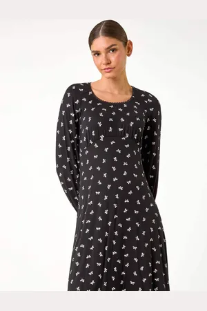 Roman Bow Print Lace Detail Stretch Dress38