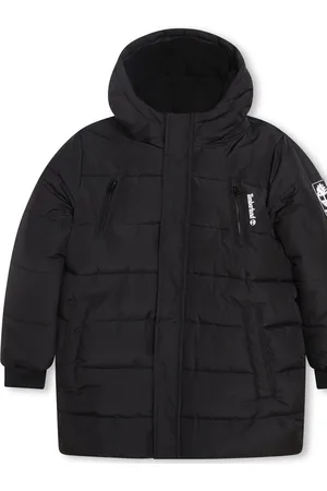 Timberland Black Hooded Logo Parka Coat8 lat (128 cm)