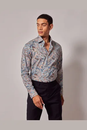 Hawes & Curtis Orange Circus Paisley 100% Cotton ShirtM