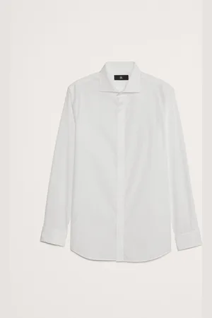 Banana Republic Slim Poplin Tuxedo ShirtL