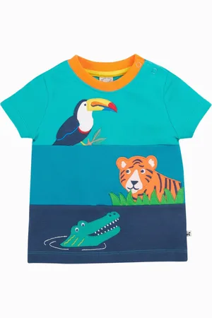 Frugi Blue Alda Collared Non Appliqué 100% Organic Cotton T-Shirt8692 cm