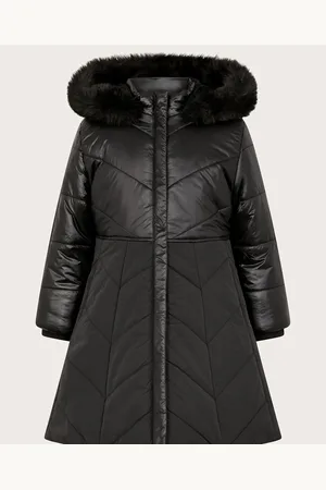 Monsoon Faux Fur Hooded A-Line Puffer Coat3