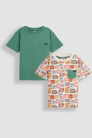 JoJo Maman Bébé Printed and Plain T-Shirts 2 Pack116122 cm