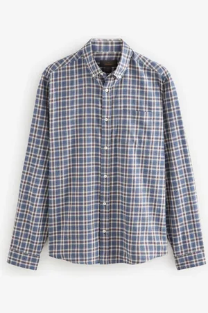 Next 100% Cotton Signature Brushed Flannel Check Long Sleeve Oxford ShirtL