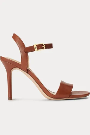 Ralph Lauren Buty na obcasie Gwen ze skóry nappa z paskamiEU 39 (UK 6)