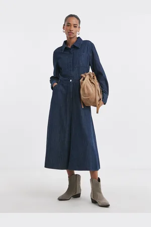 JD Williams 100% Cotton A Line Denim Shirt Dress52
