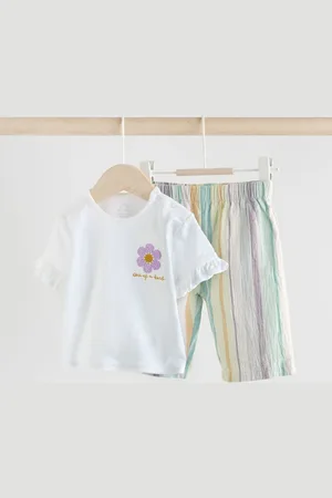 Next 100% Cotton T-Shirt and Wide Leg Trousers Set 2 Piece56 cm