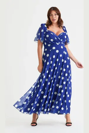 Scarlett & Jo Kemi Spot Bolero Wrap Bodice Mesh Maxi Gown50