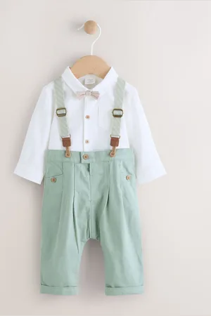 Next Baby 100% Cotton Shirt Trousers and Braces Set 4 Piece (0mths-2yrs)7480 cm