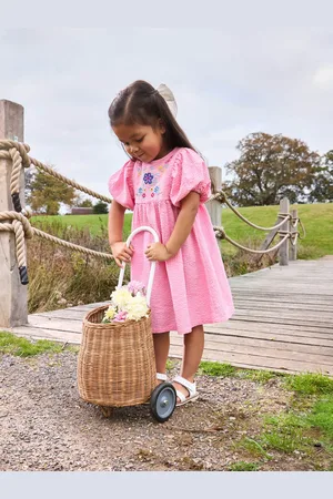 JoJo Maman Bébé Balloon Sleeve 100% Cotton Dress104110 cm