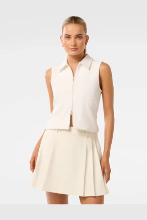 Forever New Vienna Zip Detail Collar TopL
