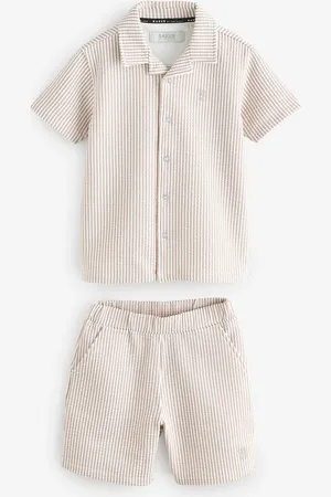 Ted Baker Stone Textured Shirt And Shorts Set122128 cm