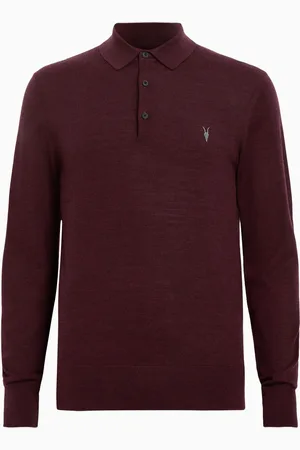 AllSaints AllSaints Mode Merino Long Sleeves Polo ShirtXXL