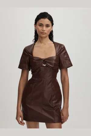 AMUR Faux Leather Mini Dress40
