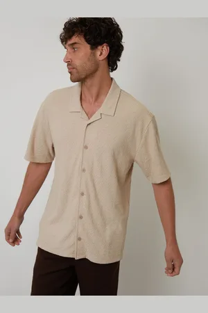 Threadbare Relaxed Fit Textured Revere Collar ShirtXL