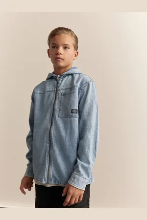 Next Overshirt 100% Cotton Denim Zip Through Hoodie (3-16yrs)158164 cm