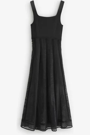 The Kooples Square Neck Sheer Lace Maxi Dress38