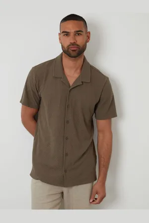 Threadbare Relaxed Fit Textured Revere Collar ShirtL