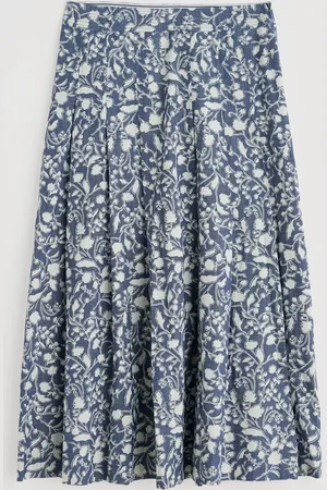 Seasalt Cornwall Jamboree Chambray Midi 100% Organic Cotton Skirt40
