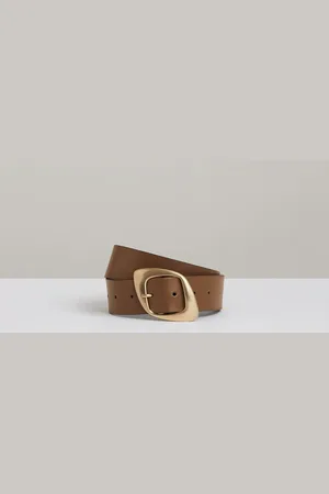 Reiss Christa Leather Curved-Edge Buckle BeltM