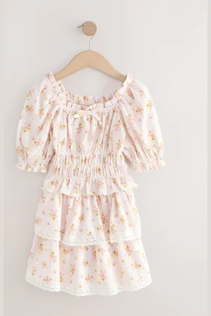 Next Textured Floral Shirred Bardot Top & Skirt Set (3-16yrs)158164 cm