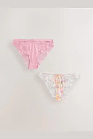 Next Lace Trim High Leg Knickers 2 PackEU 48 (UK 20)