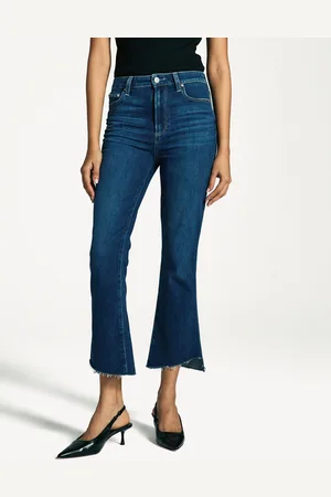 Paige Blue Claudine Crop Raw Hem Straight Jeans34