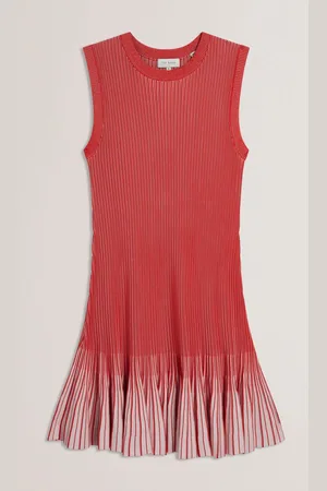 Ted Baker Lilyo Textured Stripe Flippy Skirt Mini Dress42