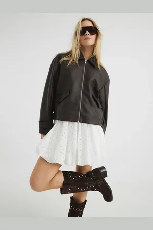River Island 100% Cotton Broderie Puff Ball Mini Skirt44