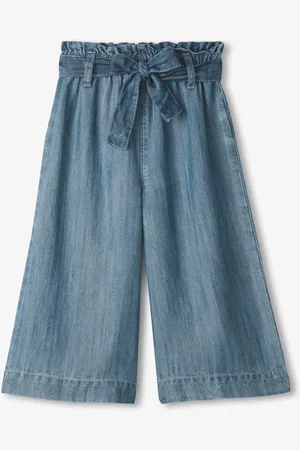 Hatley Blue Smokey Wash Cropped Paperbag Trousers104110 cm