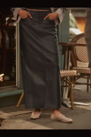 Next Faux Leather PU Column Skirt44 mały